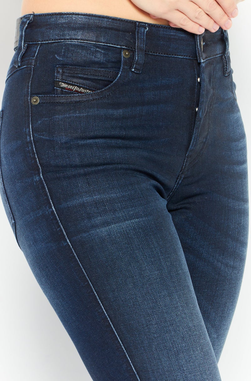 Women Slim Fit Plain Stretchable Denim, Blue