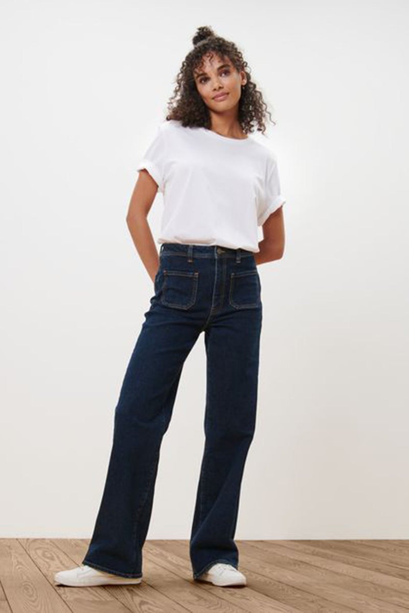 Women Regular Fit High Rise Straight Leg Stretchable Jeans, Navy Blue