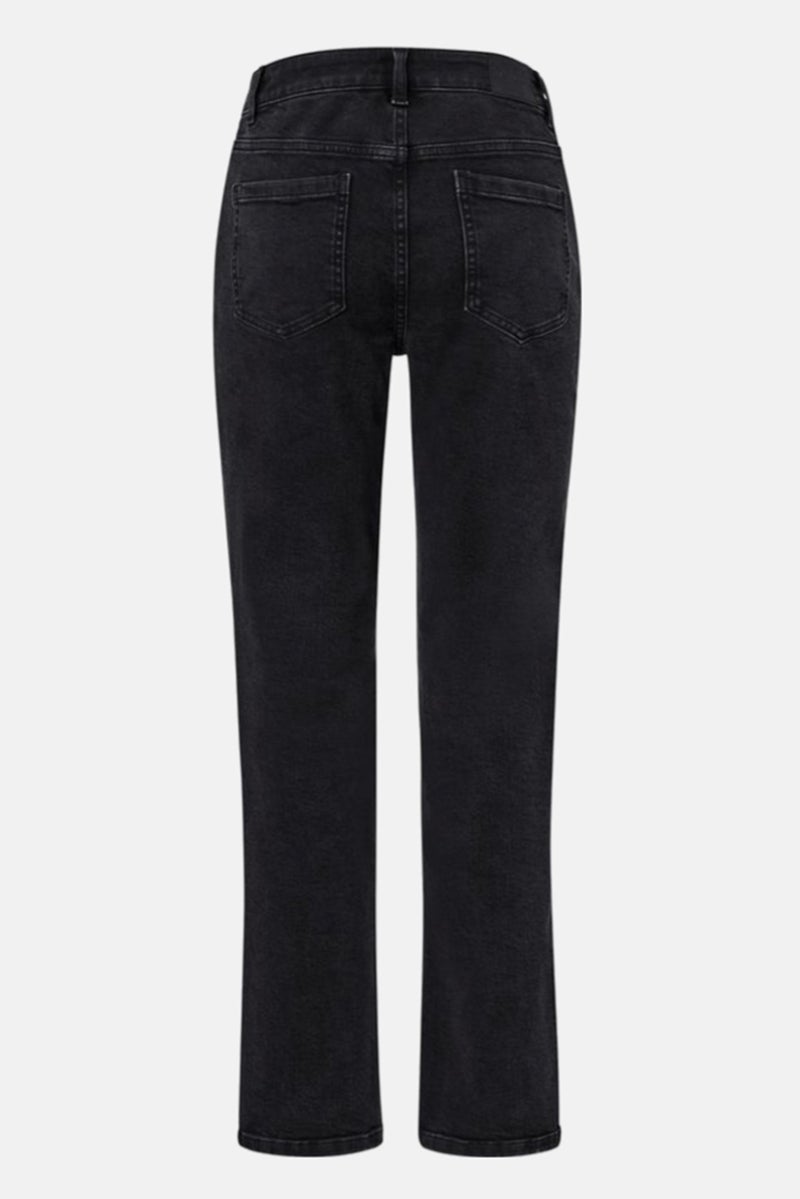 Women Regular Fit Washed Stretch Jeans, Black