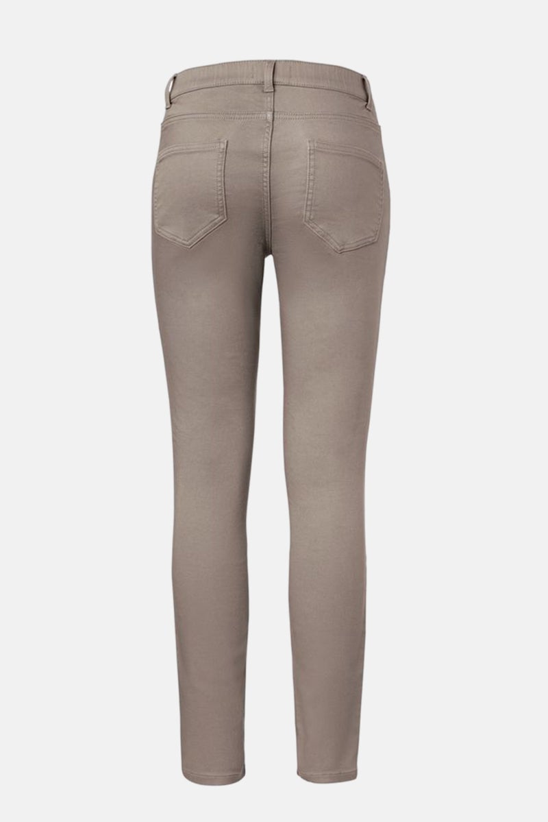 Women Skinny Fit Solid Stretchable Jeans, Taupe