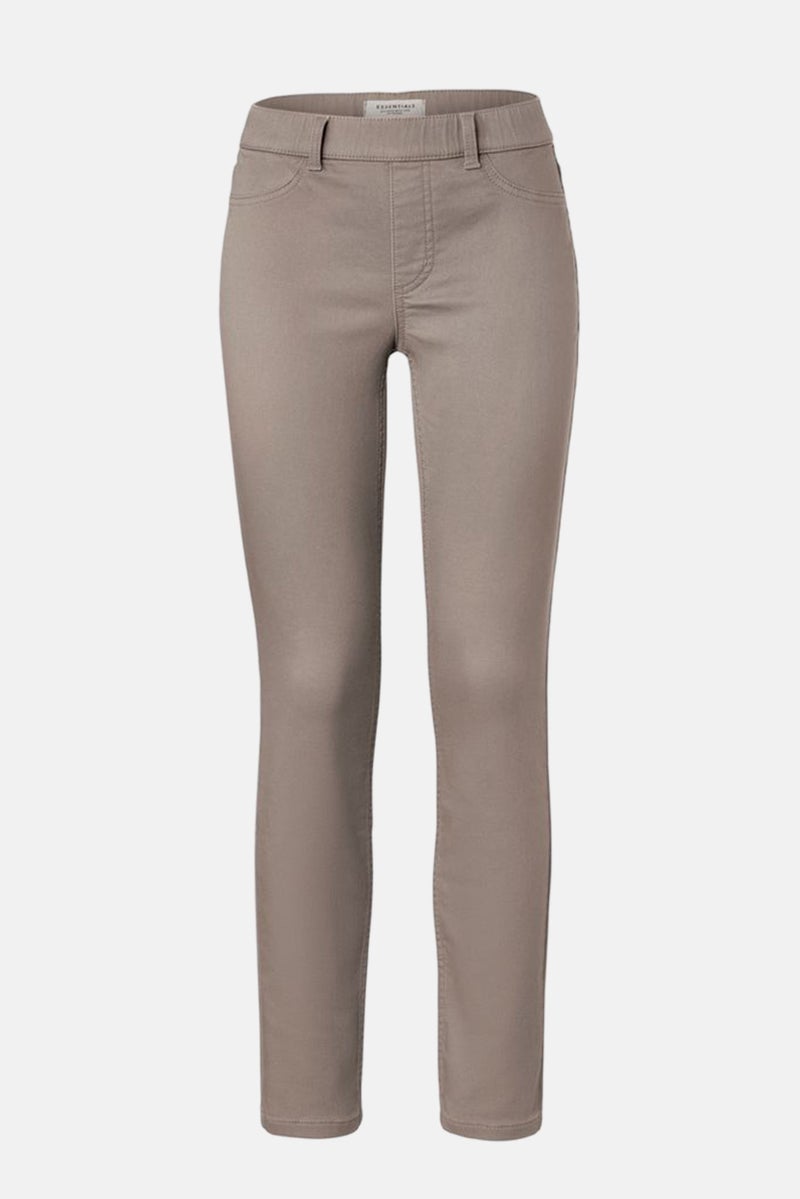 Women Skinny Fit Solid Stretchable Jeans, Taupe
