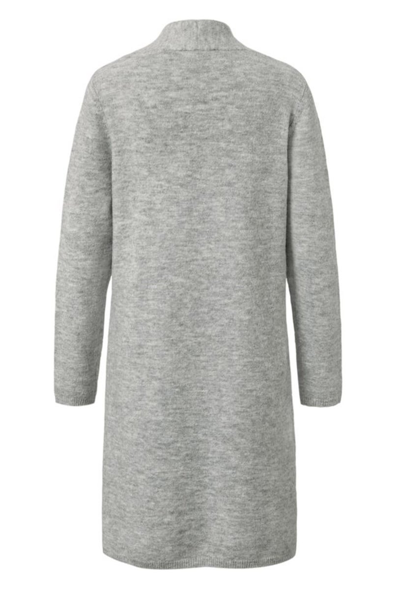 Women Split Neck Textured Cardigan, Grey