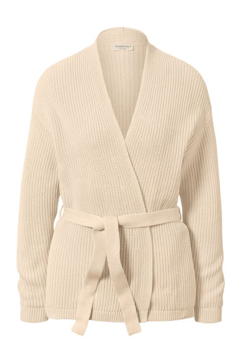 Women Textured Long Sleeve Cardigan, Cream