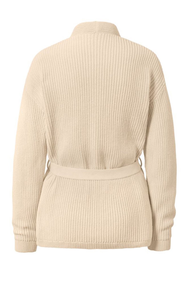 Women Textured Long Sleeve Cardigan, Cream