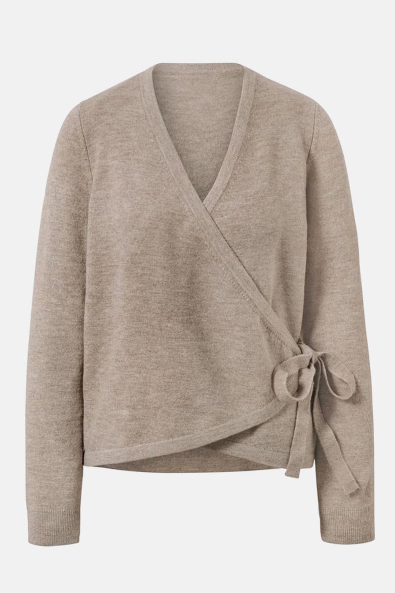 Women Textured Long Sleeve Lounge Jacket, Taupe