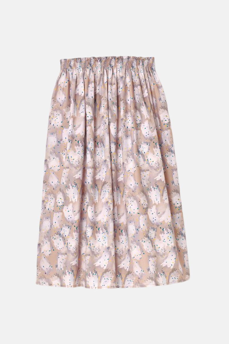 Women Allover Printed Midi Skirt, Grey Combo