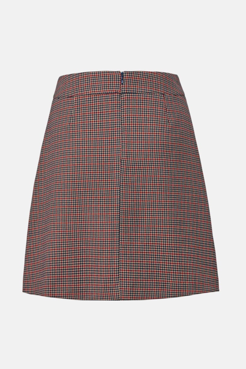 Women Textured Basic Skirt, Red Combo