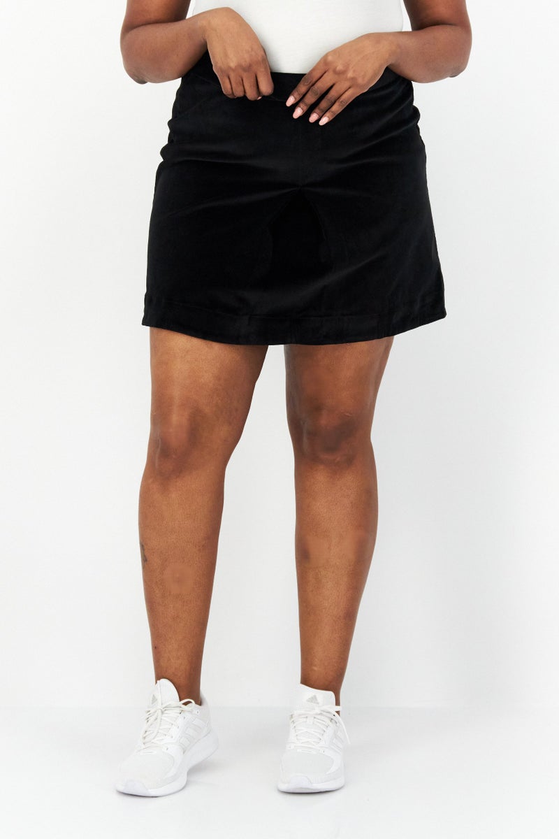 Women Textured Mini Skirt, Black