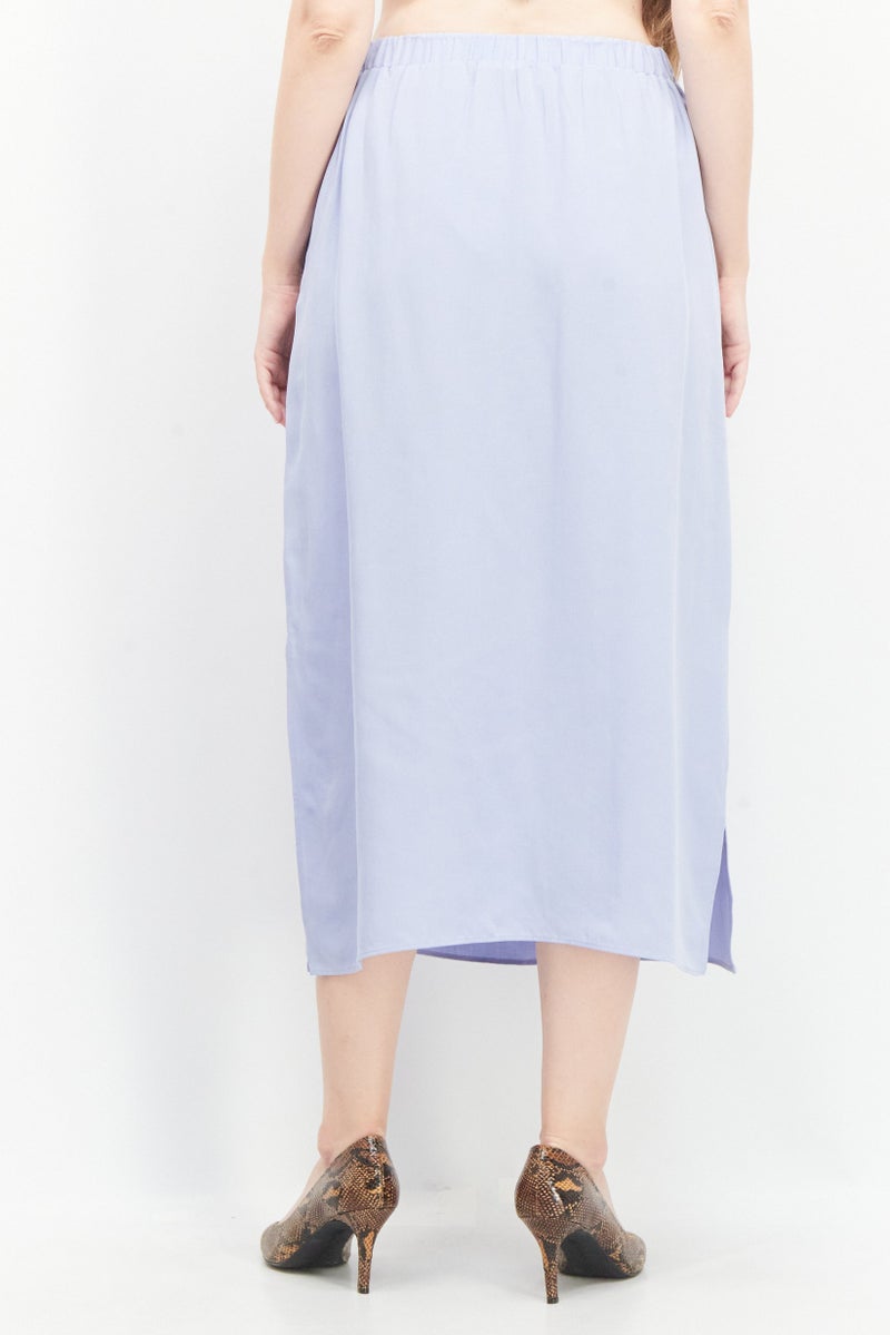 Women Solid Midi Skirt, Lavender