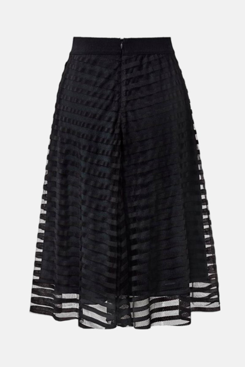 Women Mesh Midi Skirt, Black