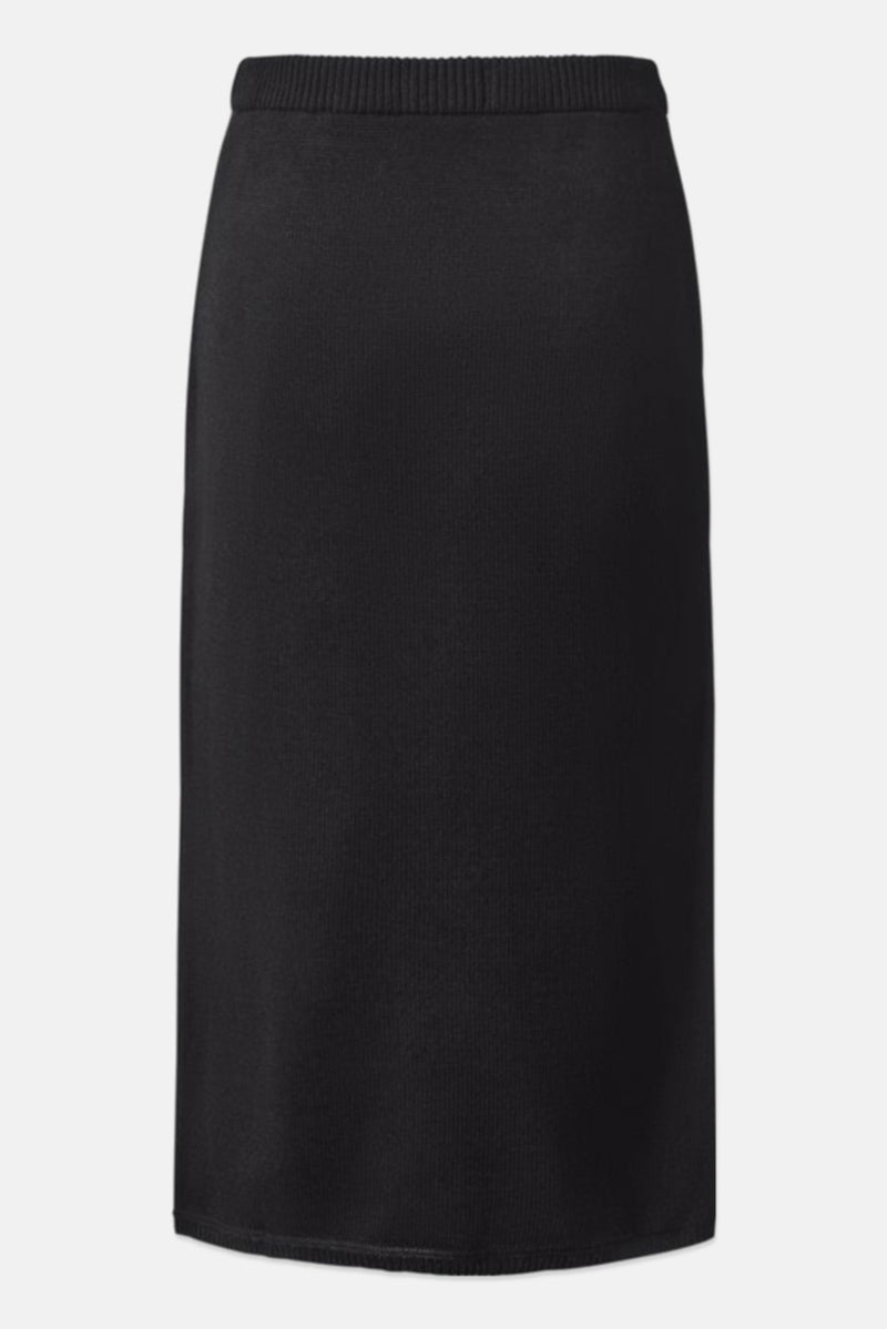 Women Knitted Midi Skirt, Black