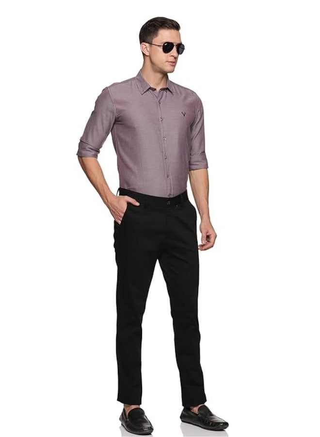 Men's Button Down Slim Fit, Casual Style semi Shirt Dressing | Long Sleeve | Smart Fit Cuff - Deep purple