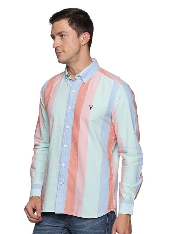 U.S. ELK Men's Button Down Shirt | Casual Slim Fit, Long Sleeve Oxford Shirts For Men | Smart Fit Cuff - Mix Color3