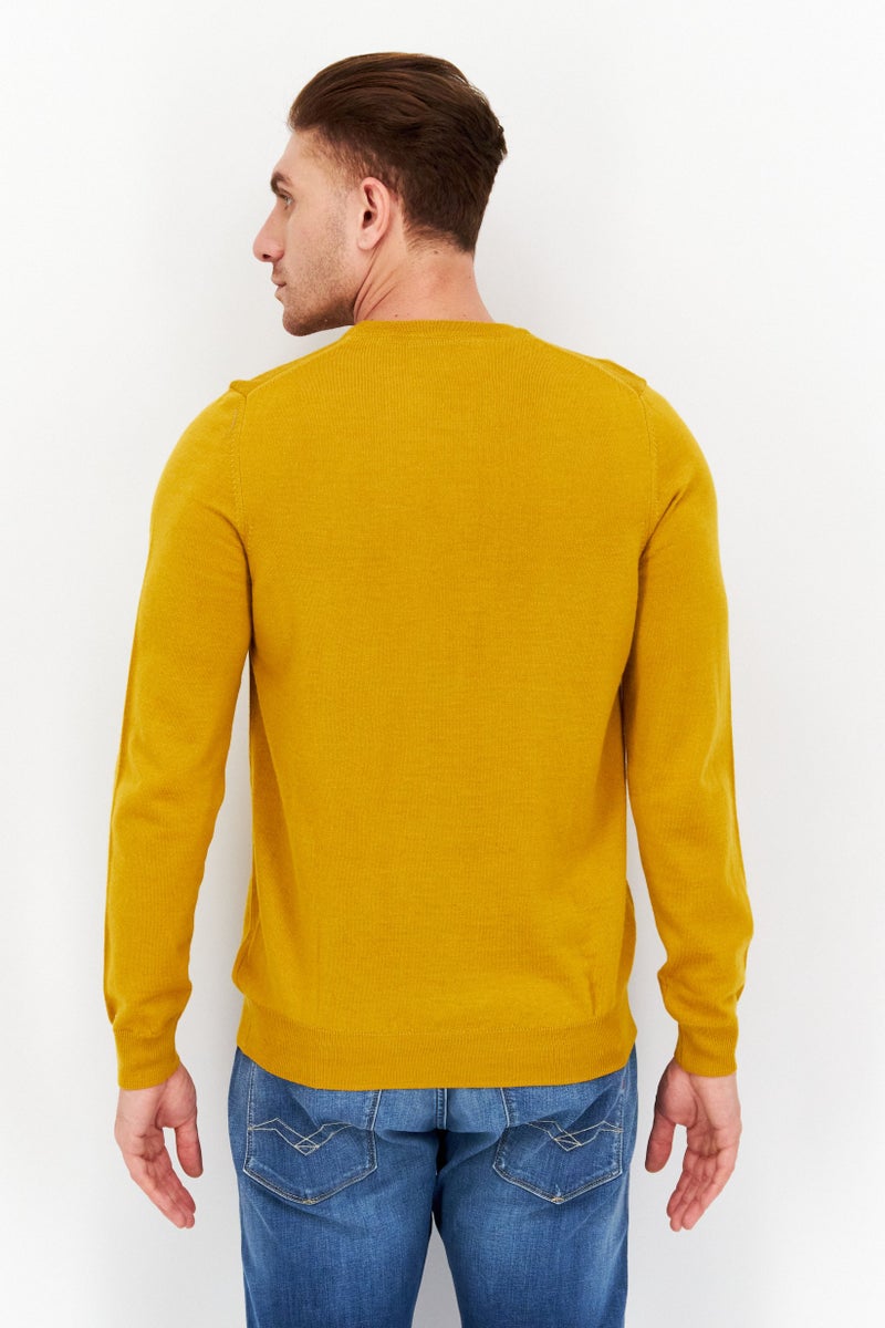 Men Crew Neck Brand Logo Sweater, Amber