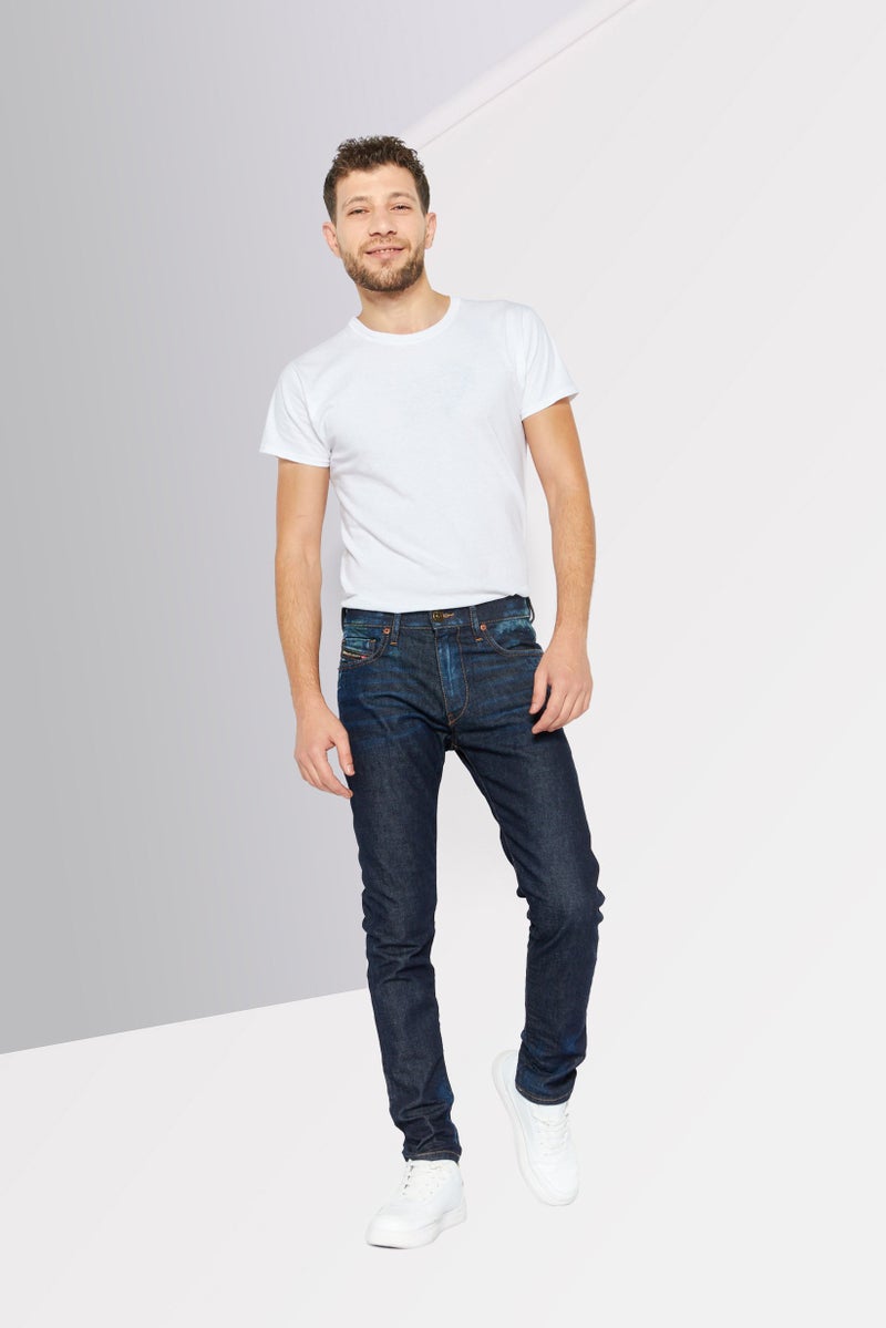 Men D-Strukt Slim Fit Plain Stretchable Jeans, Blue