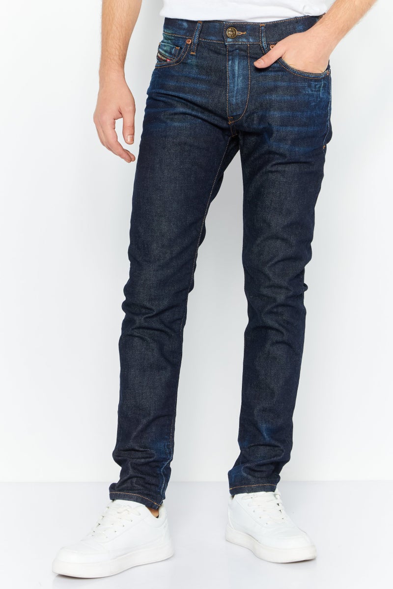 Men D-Strukt Slim Fit Plain Stretchable Jeans, Blue