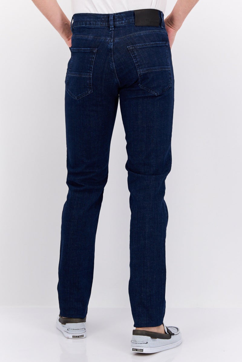 Men Regular Fit Wash Stretchable Denim, Navy