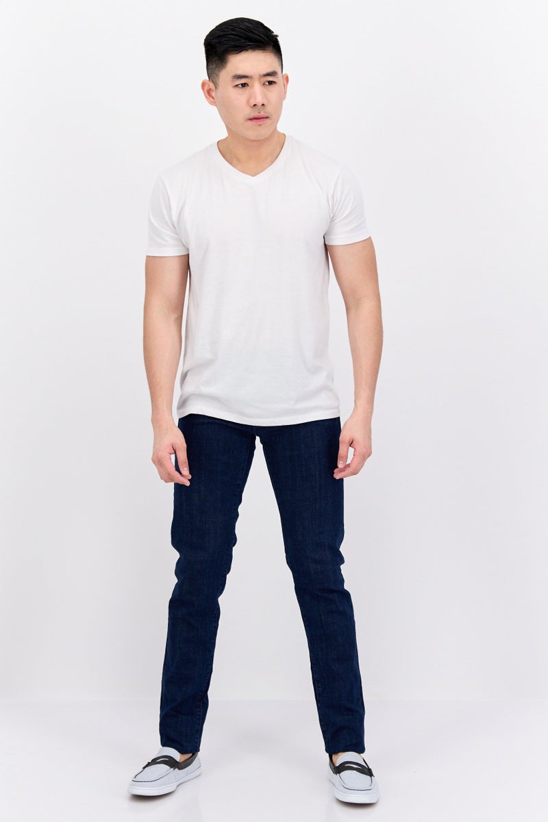 Men Regular Fit Wash Stretchable Denim, Navy