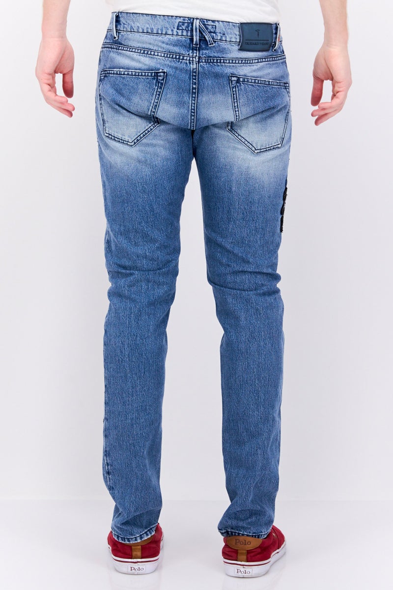 Men Skinny Fit Washed Denim Jean, Blue Combo