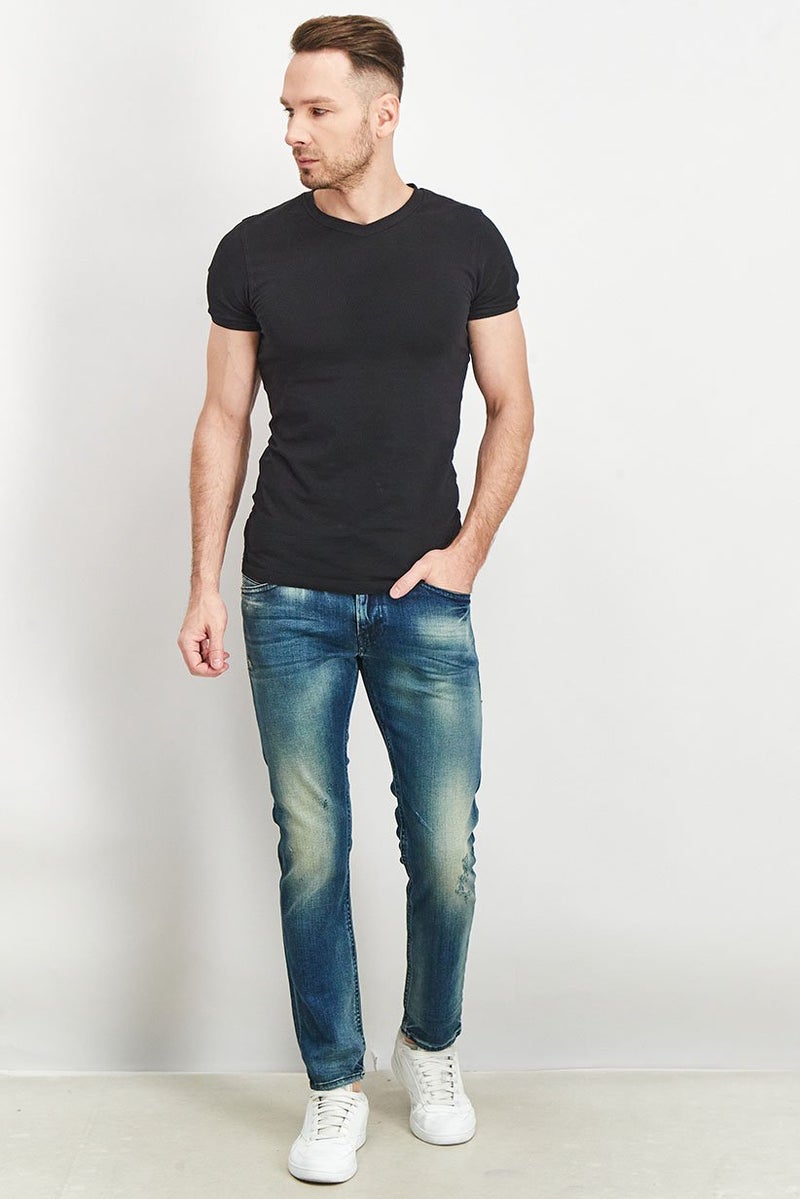 Men Thommer Slim Fit Stretchable Denim Jeans, Washed Blue