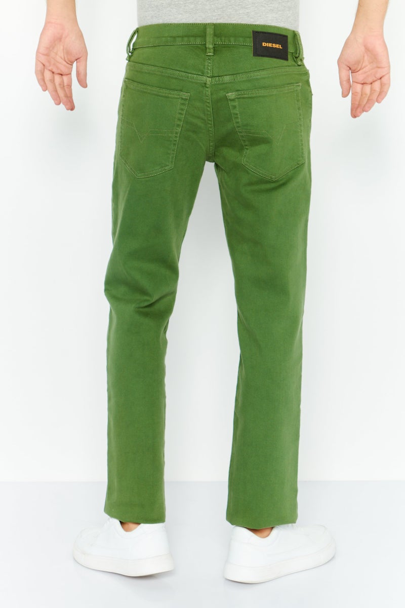 Men Straight Fit Washed Denim Jeans, Green