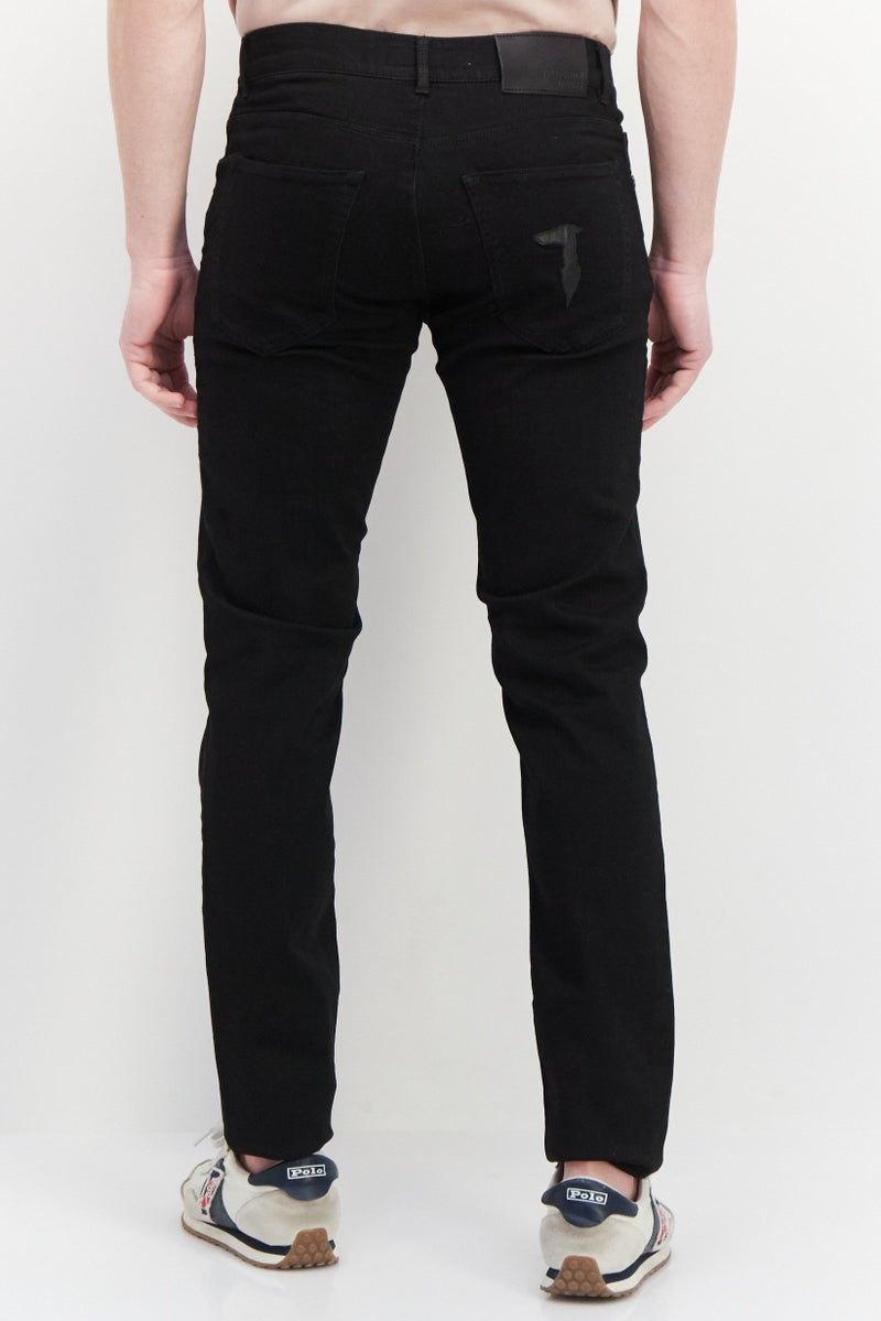 Men Regular Fit Solid Stretchable Jeans, Black