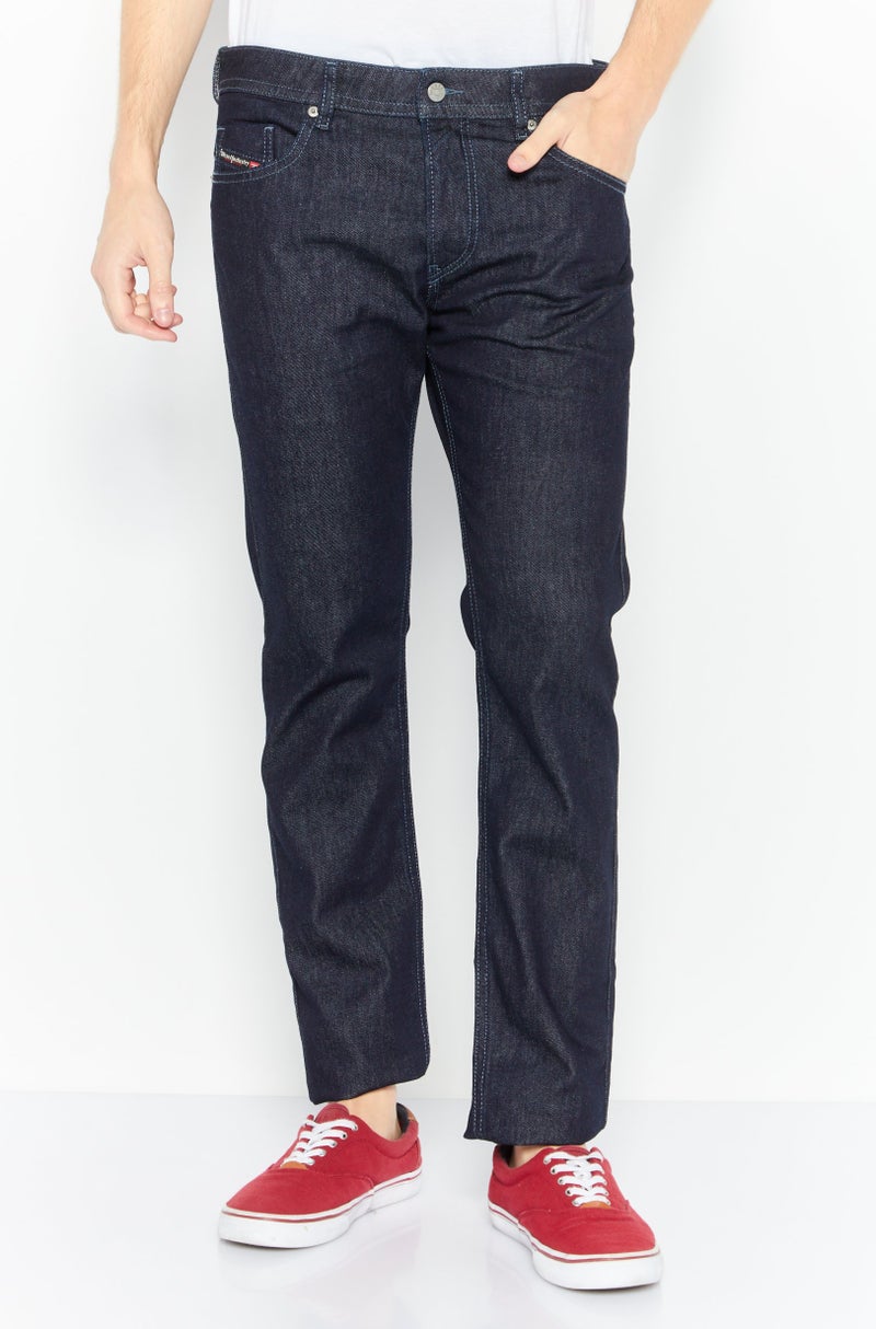 Men Thommer Slim Fit Washed Stretchable Jeans, Navy