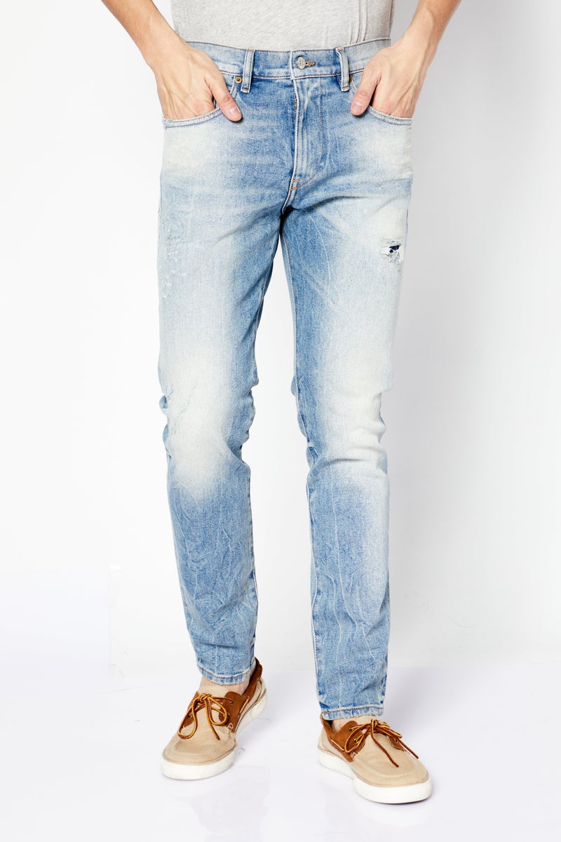 Men Slim Fit Wash Stretchable Denim, Blue