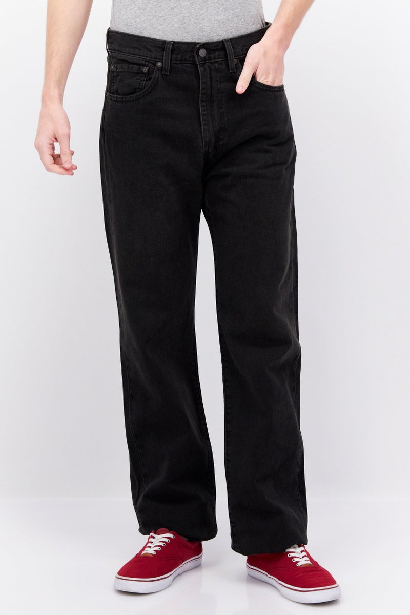 Men Straight Fit Plain Non Stretchable Jeans, Black