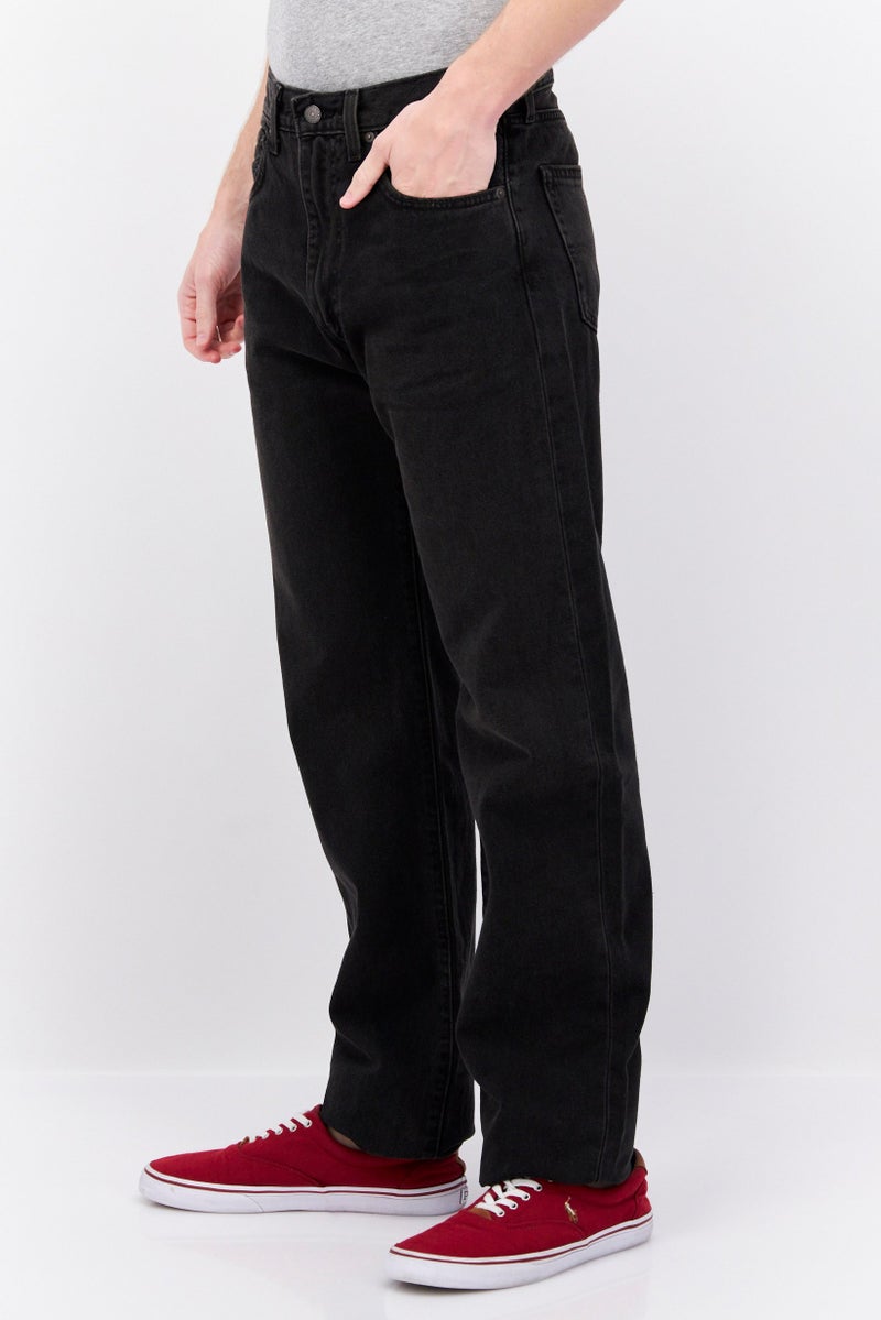 Men Straight Fit Plain Non Stretchable Jeans, Black