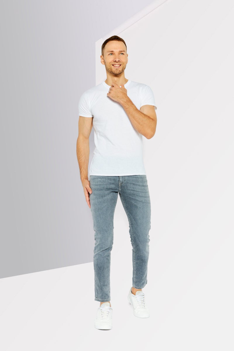 Men Slim Fit Washed 2019 D-Strukt Jeans, Grey