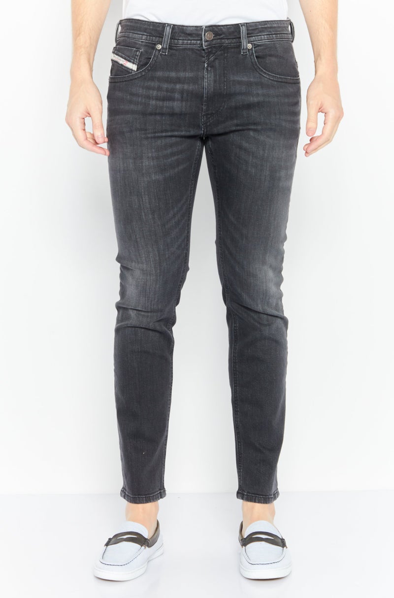 Men Slim Fit Washed Thommer Jeans, Charcoal