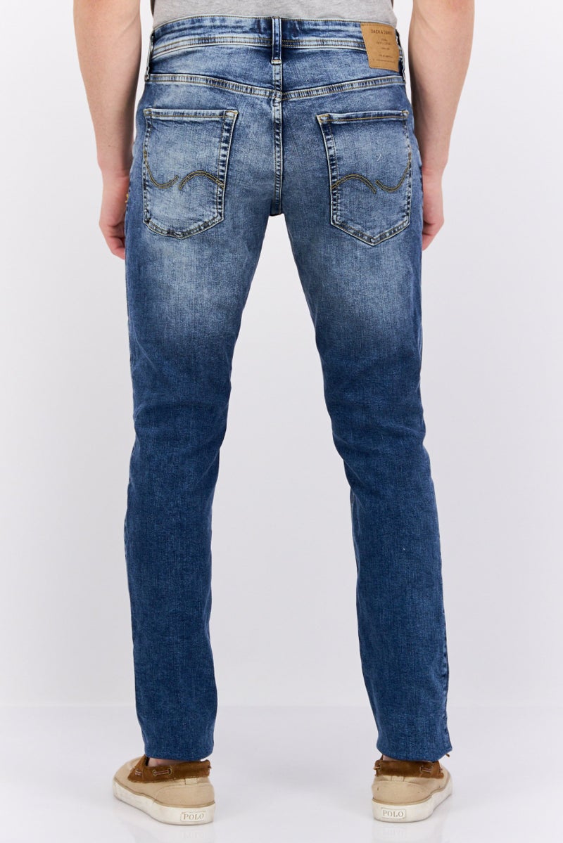 Men Slim Fit Washed Stretchable Denim, Blue