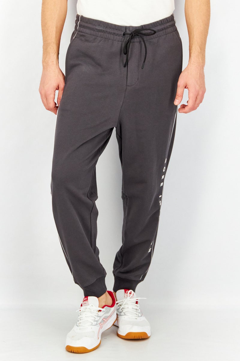 Men Special Fit Embroidered Jogger Pants, Grey