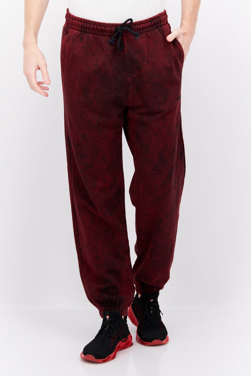 Men Regular Fit Heather Jogger Pants, Maroon