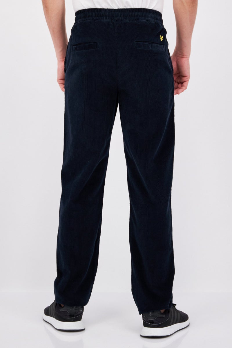 Men Regular Fit Corduroy Pants, Navy