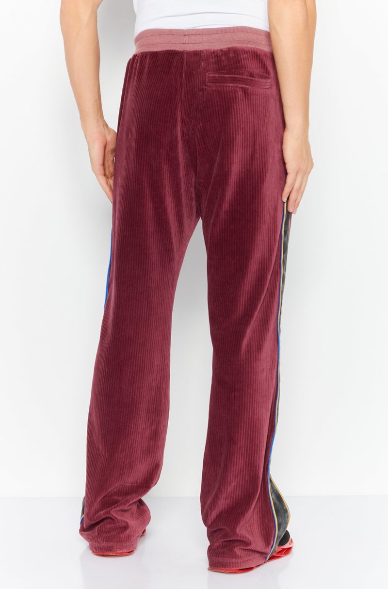 Men Regular Fit Textured Sweatpants, Maroon