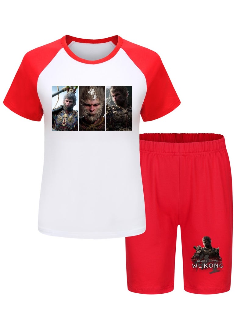 Black Myth Wukong Children's T-shirt And Pajama Set