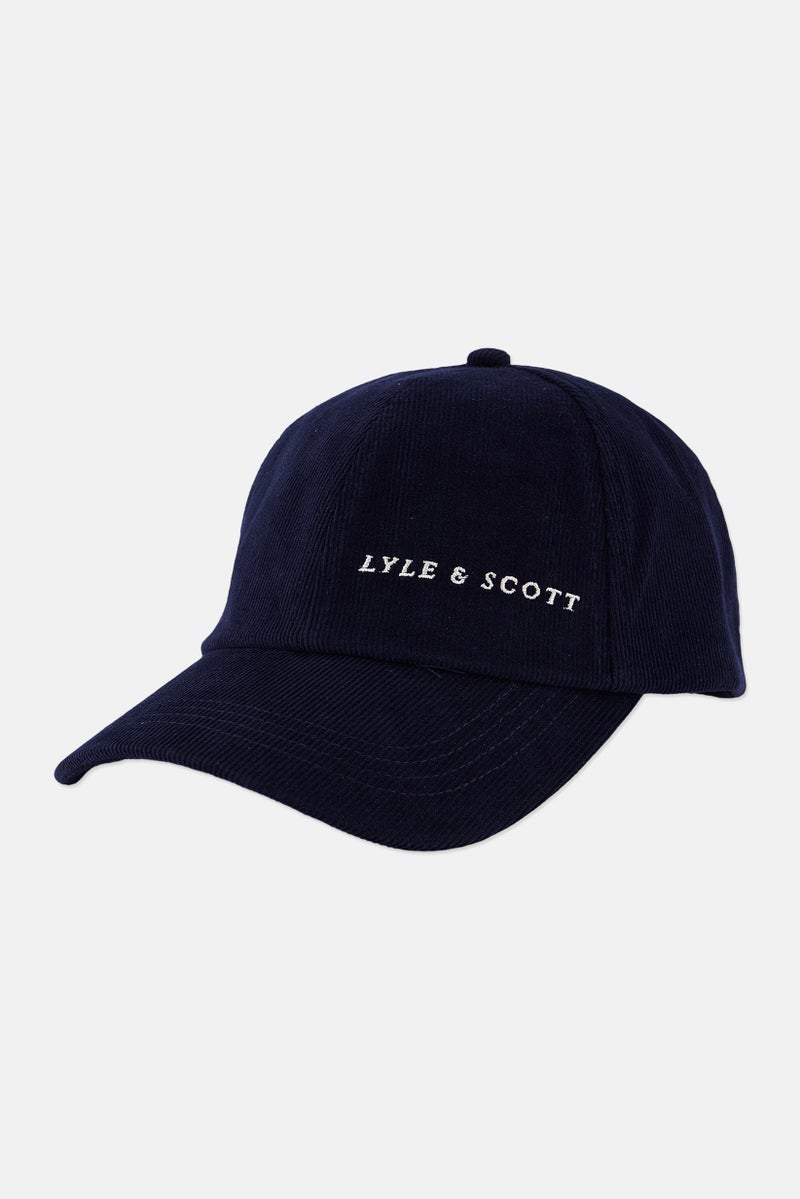 Men Cord Baseball Cap, Navy Blue