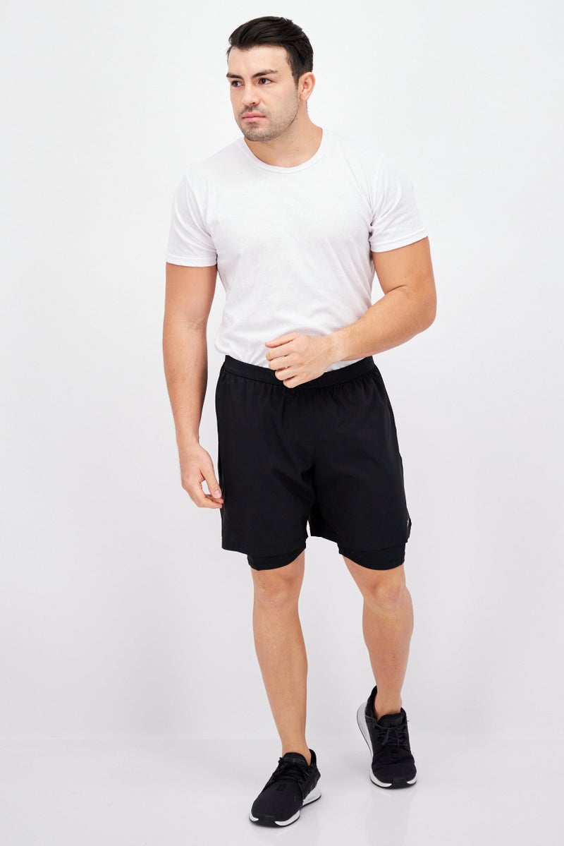 Men Sportswear Fit Brand Logo Training Short, Black