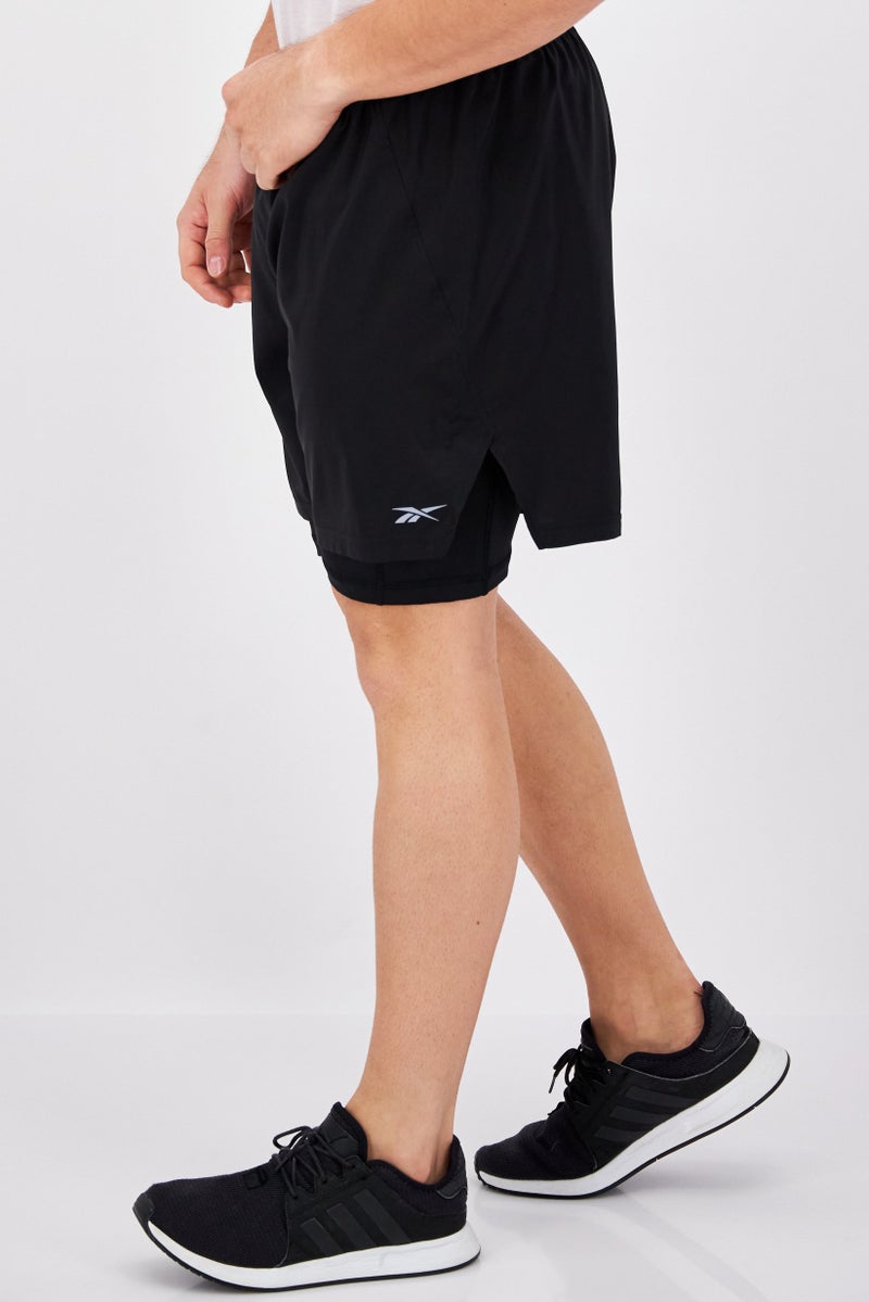 Men Sportswear Fit Brand Logo Training Short, Black