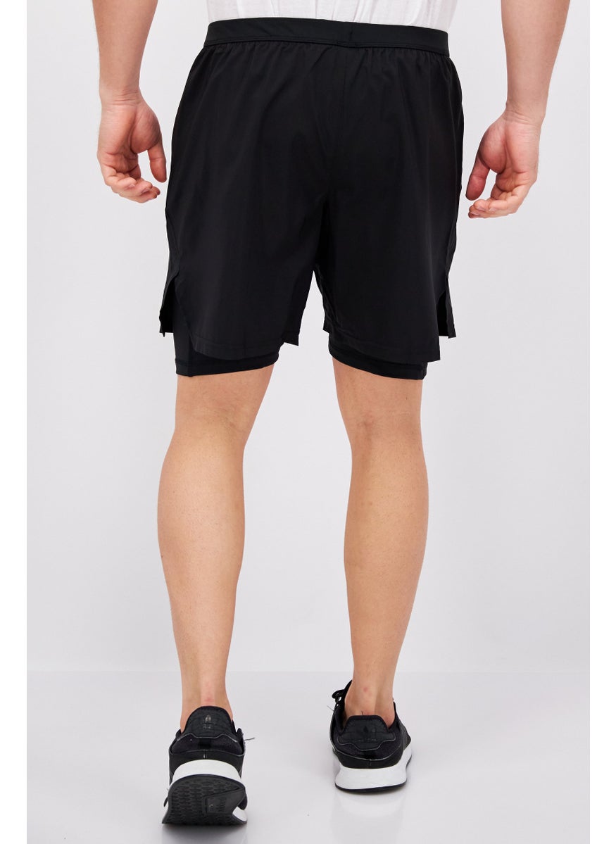 Men Sportswear Fit Brand Logo Training Short, Black