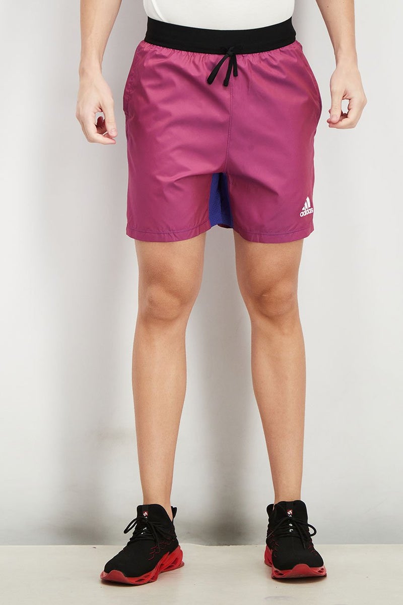 Men Sportswear Fit Drawstring Training Shorts, Metallic Purple