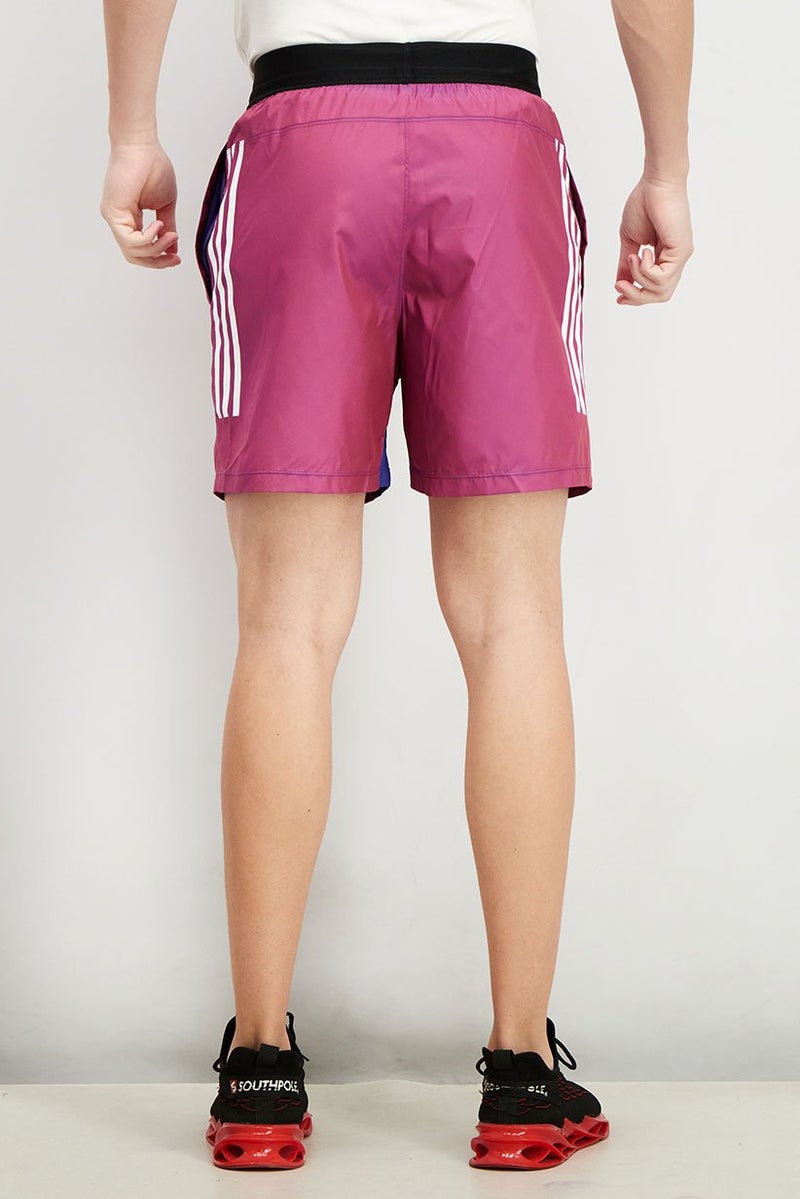 Men Sportswear Fit Drawstring Training Shorts, Metallic Purple