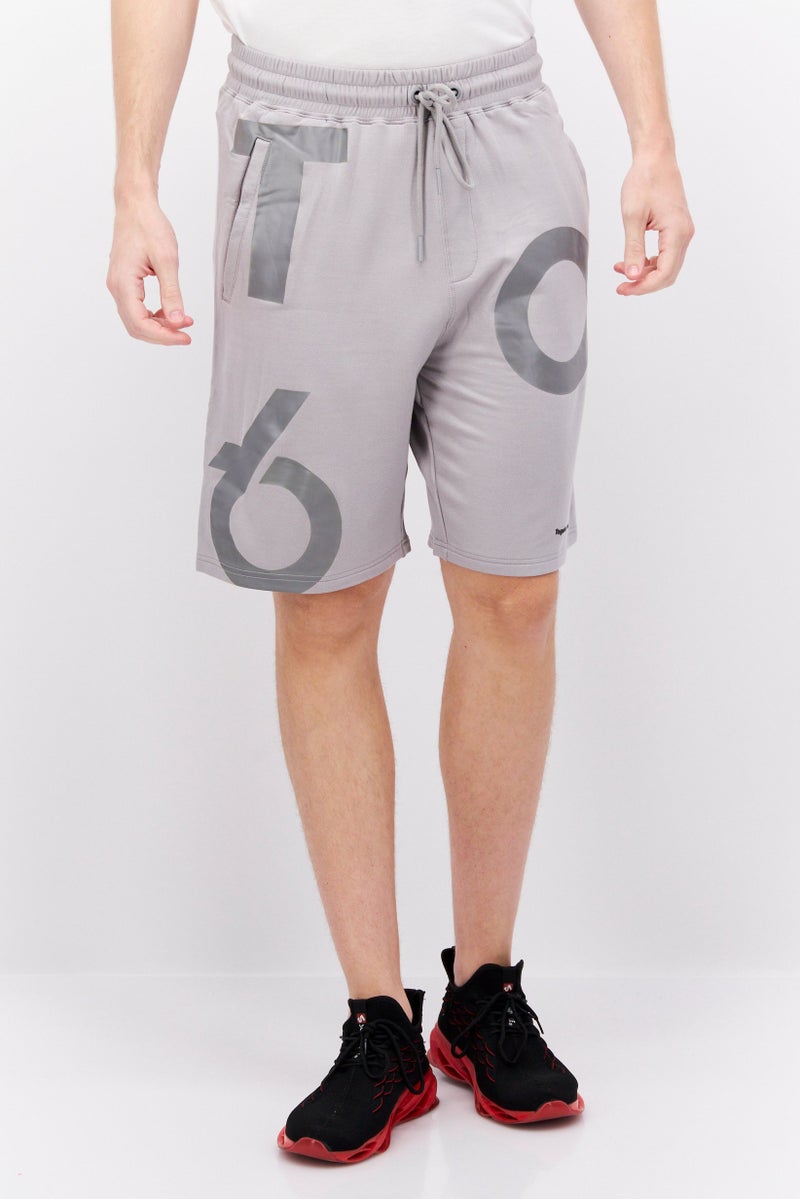 Men Brand Logo Basic Short, Grey