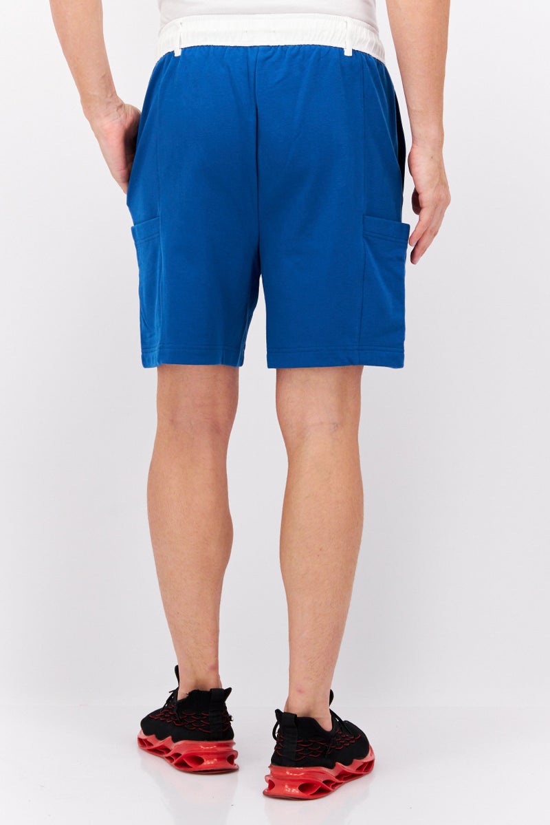 Men Drawstring Solid Basic Short, Blue