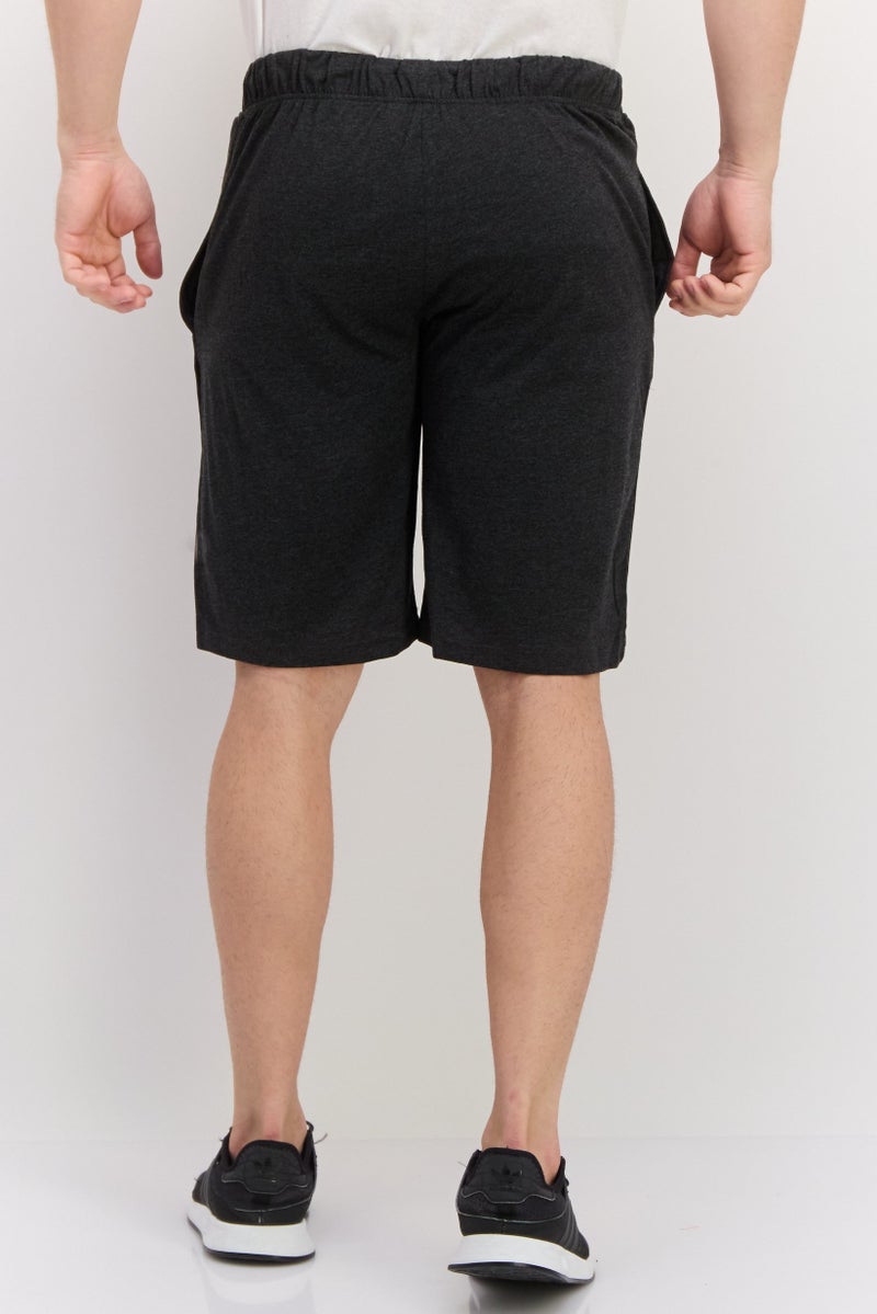Men 2 Pack Plain Basic Shorts, Black