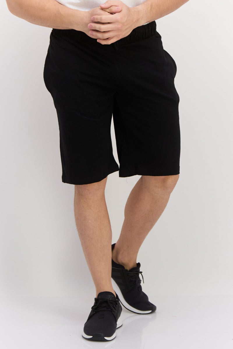 Men 2 Pack Plain Basic Shorts, Black