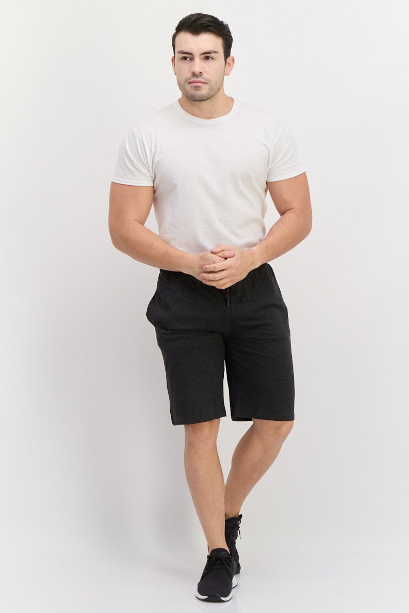 Men 2 Pack Plain Basic Shorts, Black