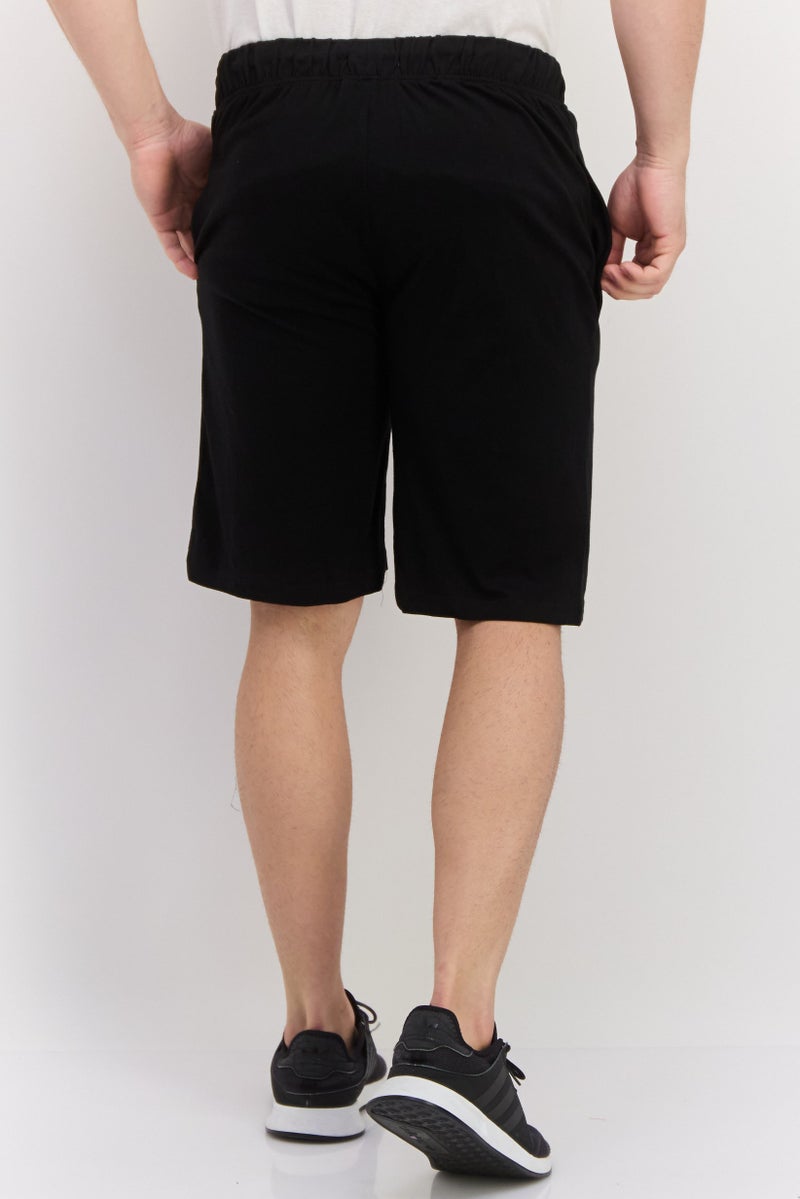 Men 2 Pack Plain Basic Shorts, Black